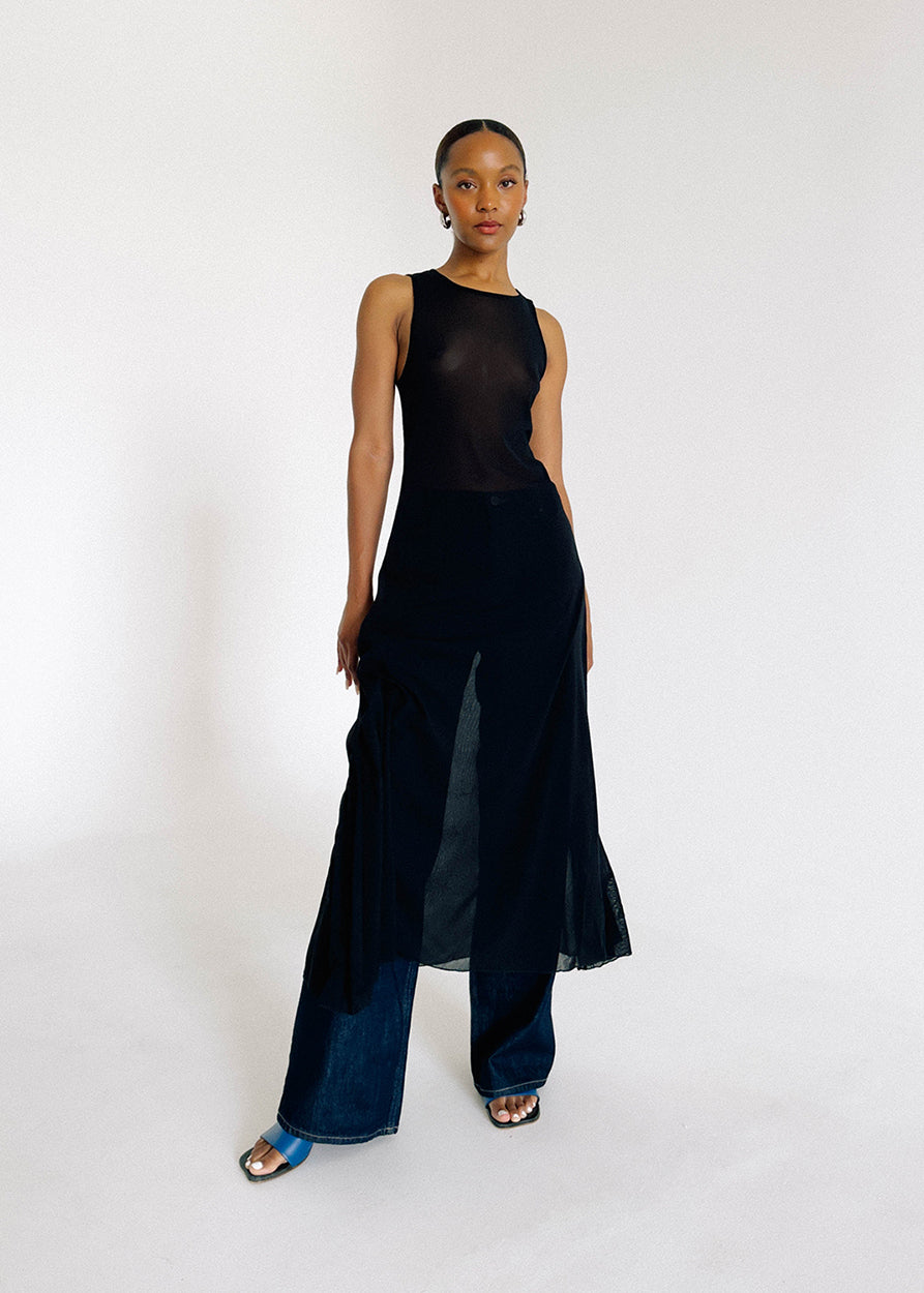 Mesh Sleeveless Maxi Dress | Ann Alder | Official Website Mesh Sleeveless Maxi Dress | Ann Alder | Official Website